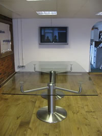 Stainless Steel & Glass Board Room Table