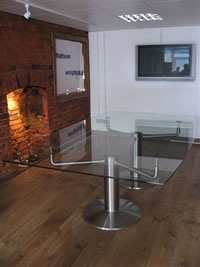 Stainless Steel & Glass Board Room Table