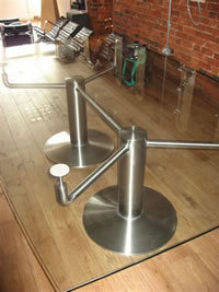 Stainless Steel & Glass Board Room Table
